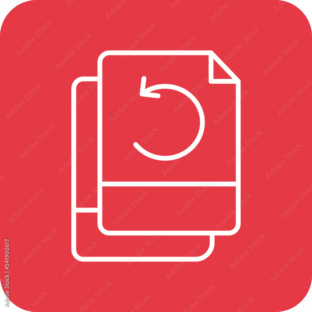 Poster file backup line round corner background icon