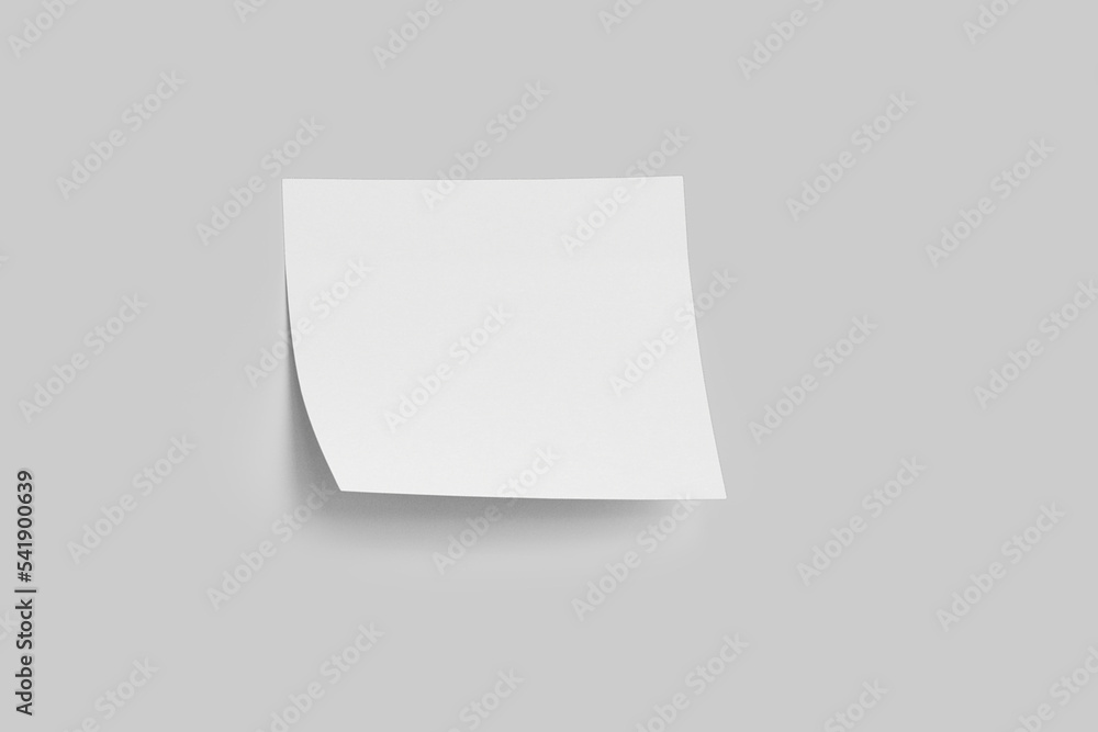 Poster empty blank white stick paper note reminder mockup isolated on background. 3d rendering.