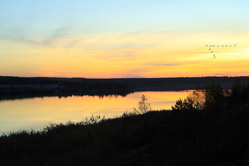 Mining successor landscape, renaturation, Lake 