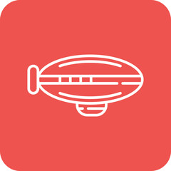Zeppelin Line Round Corner Background Icon © SAMDesigning