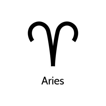 Aries icon. Simple ram zodiac logo. Vector astrology illustration