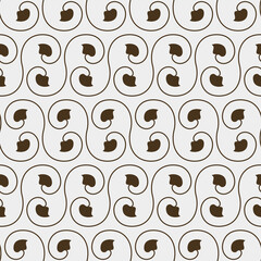 Seamless pattern with ethnic hand drawn blue ornamental floral leaves endless colorful fabric design on flat abstract vector.