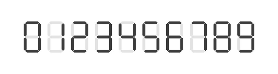 Stopwatch digital timer. Countdown clock and digital numbers.