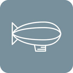 Zeppelin Line Round Corner Background Icon © SAMDesigning
