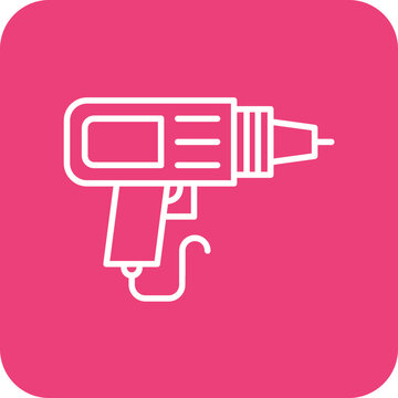 recommend clip art: Drilling Machine Line Round Corner Background Icon