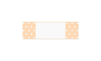 Medical plaster. First aid band plaster strip medical patch. Wound cross plastering band and porous bandage plasterers