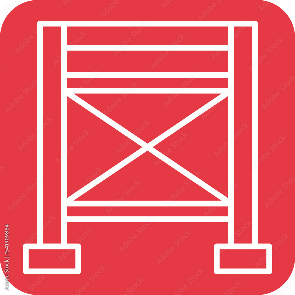 Poster Scaffolding Line Round Corner Background Icon