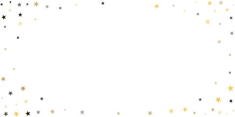 Silver stars vector background, sparkling Christmas confetti falling isolated on white. magic shining flying stars glitter backdrop, sparkle border