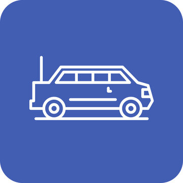 recommend clip art: Limousine Line Round Corner Background Icon