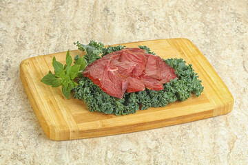 Sliced dried duck breast magret