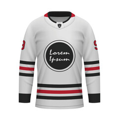 Realistic Ice Hockey away jersey Chicago, shirt template