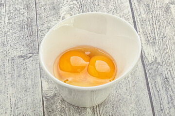 Chicken egg in the bowl