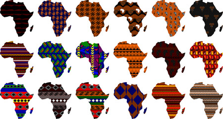Africa in print set - obrazy, fototapety, plakaty