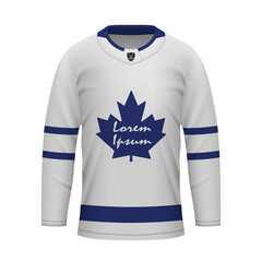 Realistic Ice Hockey away jersey Toronto, shirt template