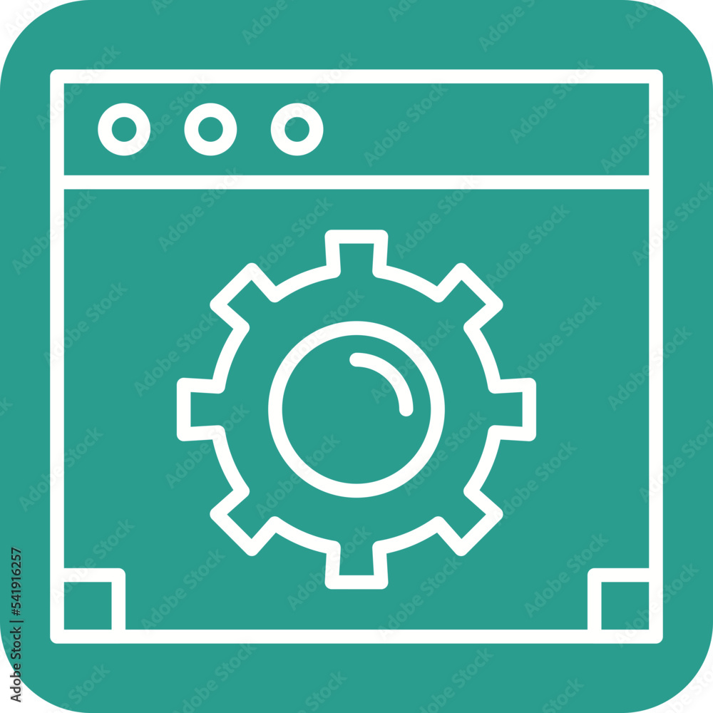 Poster web optimization line round corner background icon