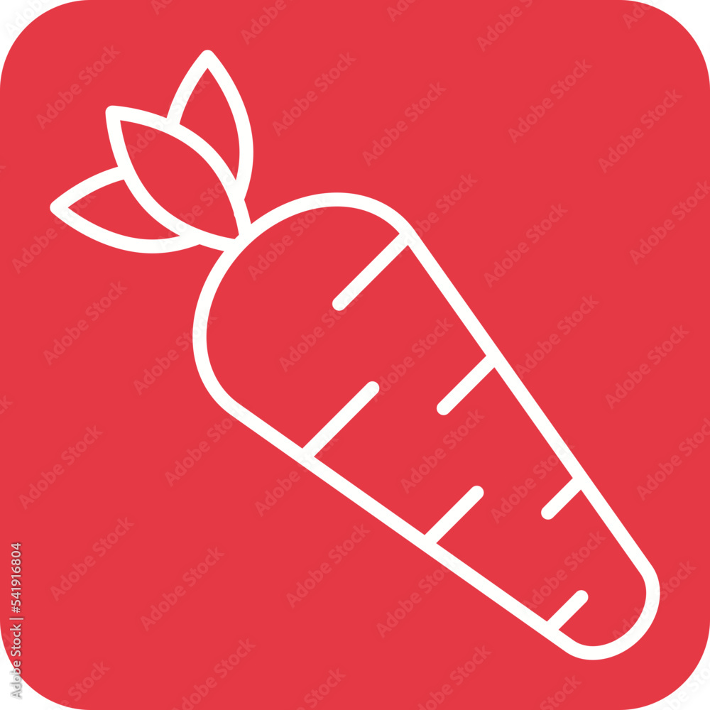 Sticker Carrots Line Round Corner Background Icon