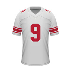 Realistic football away jersey New York Giants, shirt template