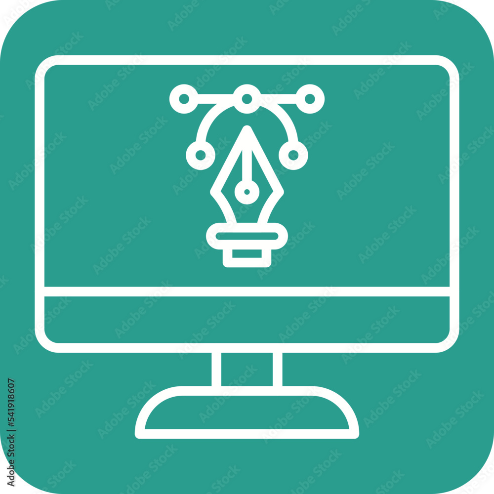Aufkleber web vector design line round corner background icon