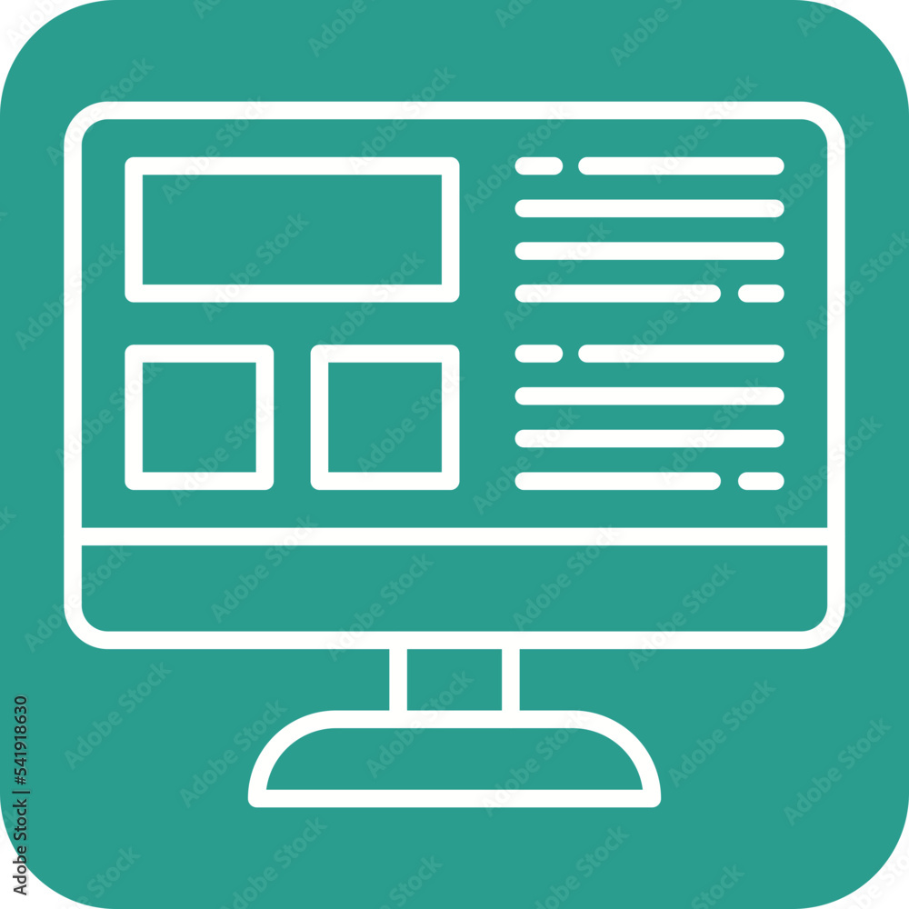Poster web layout line round corner background icon