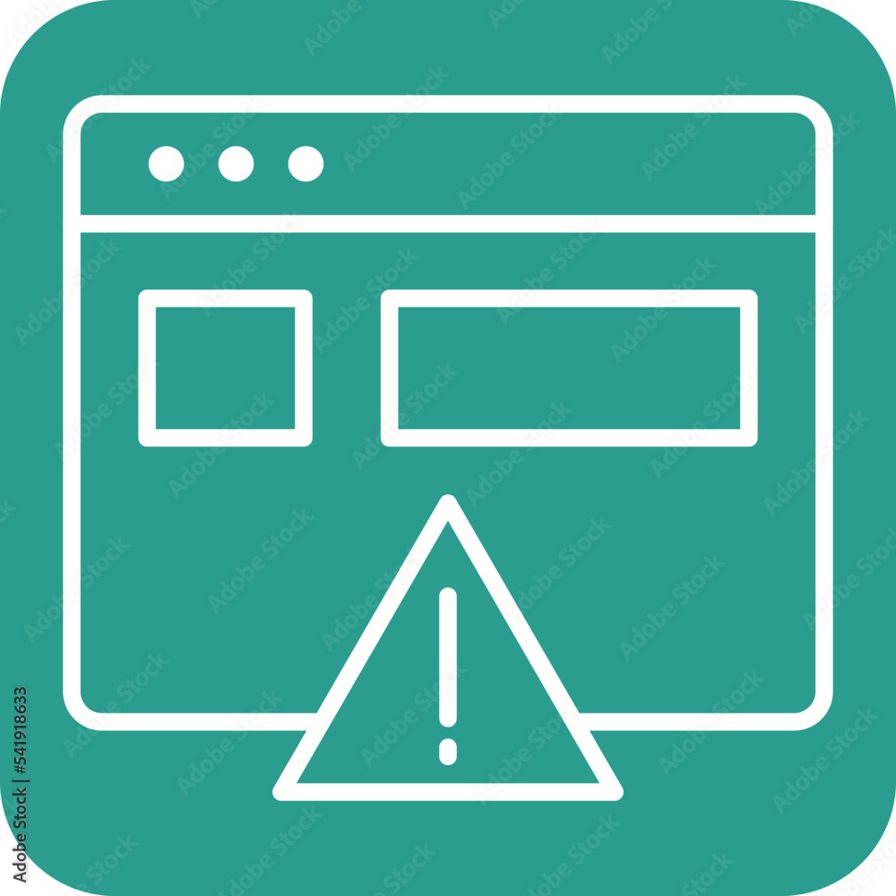 Poster website error line round corner background icon