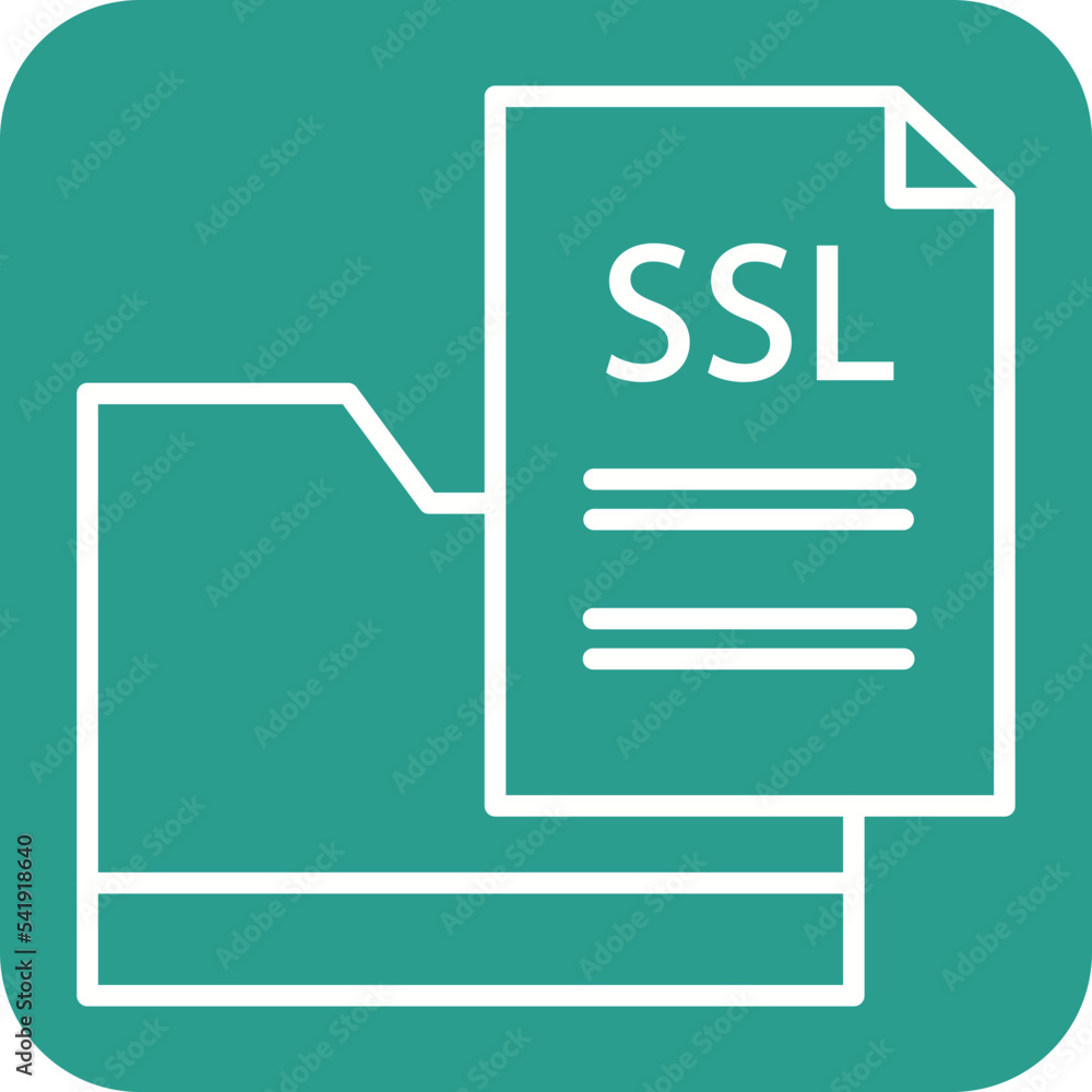 Poster ssl file line round corner background icon