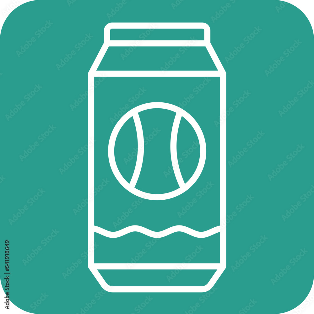 Poster Soda Can Line Round Corner Background Icon