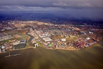 Naklejka premium Luftaufnahme London und Themse