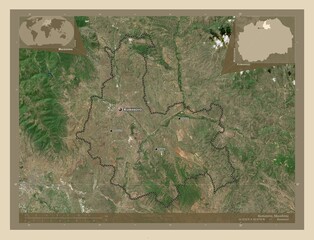 Kumanovo, Macedonia. High-res satellite. Labelled points of cities