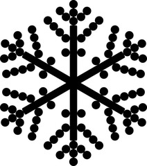 vector drawing of snowflakes, a six-pointed star on a white background