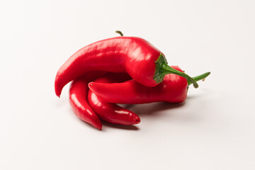 Red hot chili pepper isolated on a white background.