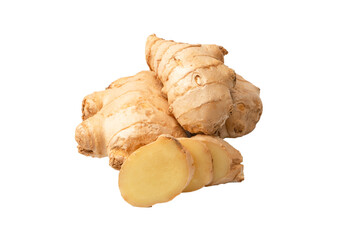Ginger root isolated on white background.