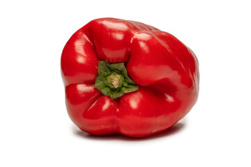 Red bell pepper isolated on a white background.