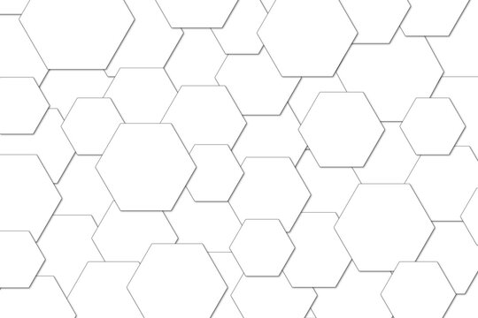 abstract linear background with hexagons. Black and white hexagons