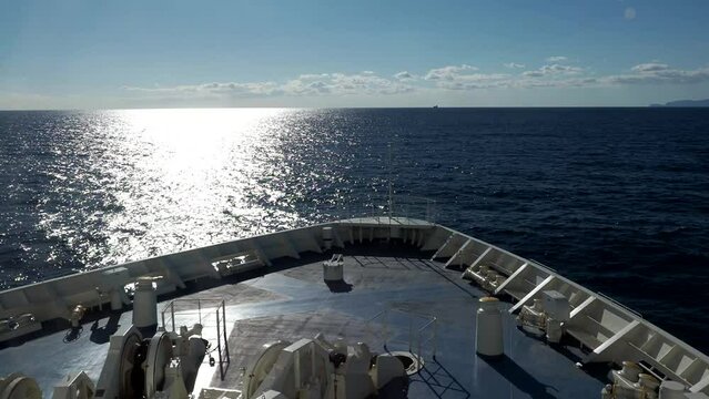 Large Ferry from Tokyo to Kyushu in the Pacific Ocean