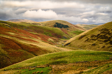 Autumn in Upper Coquetdale, the remote valley is located in the Cheviot Hills close to the Scottish Border in Northumberland National Park