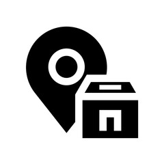 Location icon vector flat with house