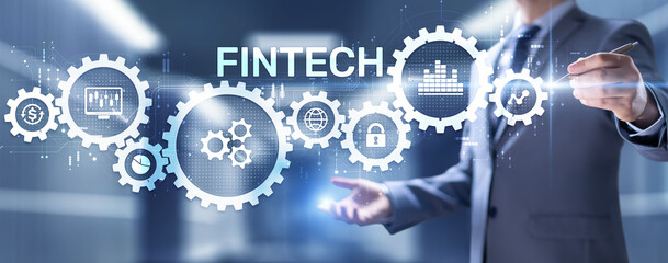 Fintech Financial technology digital money online banking business finance concept.