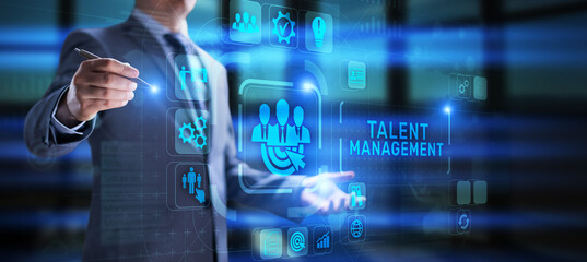 Talent management HR Human resources skill career business finance technology concept.