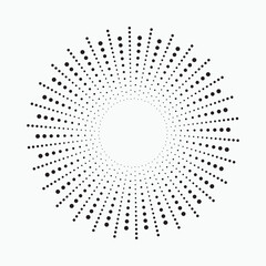 radial Halftone pattern background. Abstract concentric dotted backdrop. Halftone design element for various purposes.