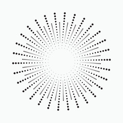 radial Halftone pattern background. Abstract concentric dotted backdrop. Halftone design element for various purposes.
