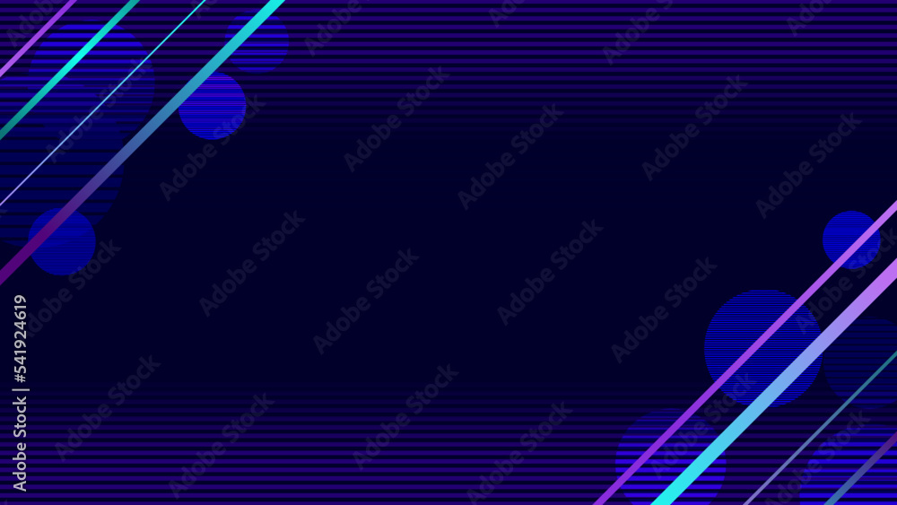 Poster abstract neon cyber blue scanlines background with particle lines and circles