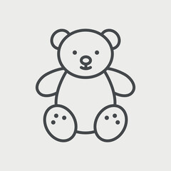 Teddy bear icon template. Editable stroke. Vector illustration