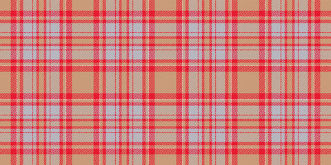 Plaid fabric, seamless pattern vector type. Horizontal background.