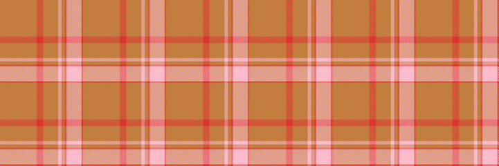 Plaid fabric, seamless pattern vector type. Horizontal background.