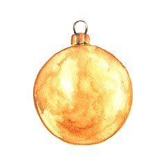 Fototapeta premium Christmas Ball Watercolor Illustration