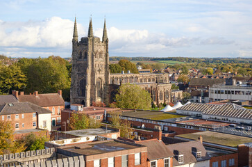 Large church tower in Tamworth, UK