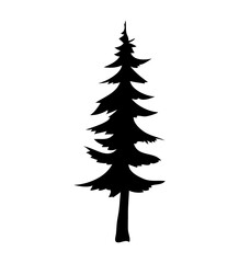 Black christmas trees. Vector object for creating pattern, wallpapers, and decorations.