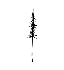 Black christmas trees. Vector object for creating pattern, wallpapers, and decorations.
