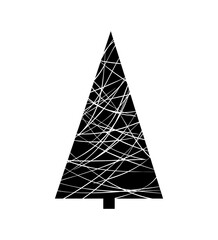 Black christmas trees. Vector object for creating pattern, wallpapers, and decorations.