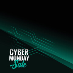 Stylish cyber monday sale digital tech background